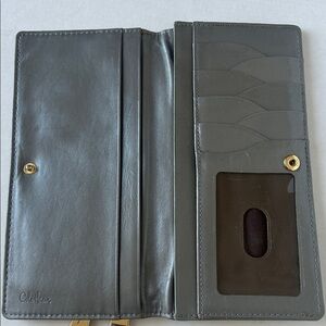 Metallic Leather COLE HAHN Wallet with Dual Zippers
